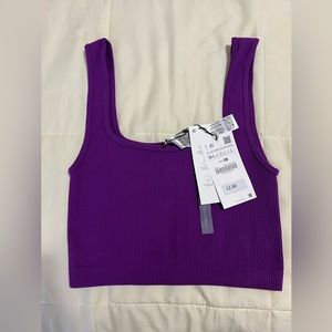 Zara Seamless Purple Crop Top Size M-L